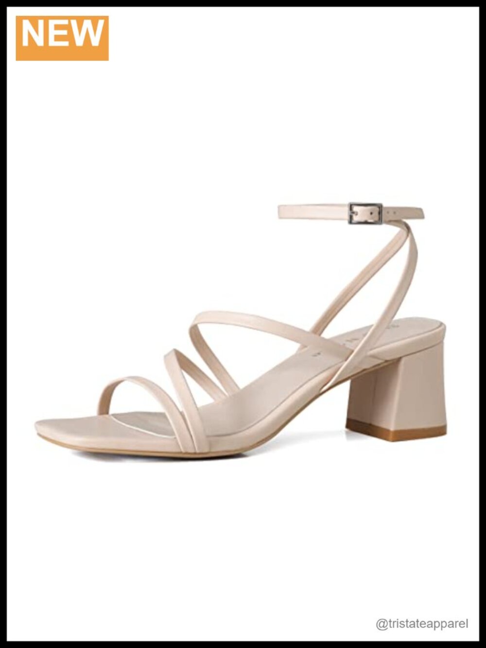 Strappy Block Heel Sandals with Ankle Strap and Buckle Closure